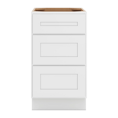CNC Luxor 5-Piece White 18" W X 32 1/2" H X 32 1/2" 3 Drawer Base Cabinet