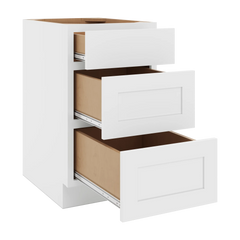 CNC Luxor White 18" W X 32 1/2" H 3 Drawer Base Cabinet