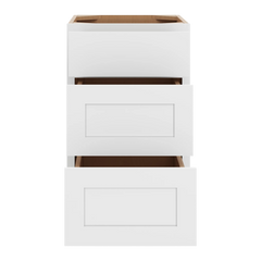 CNC Luxor White 18" W X 32 1/2" H 3 Drawer Base Cabinet