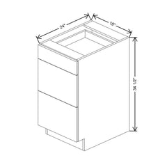 CNC Luxor Harvest 18" W 3 Drawer Base Cabinet