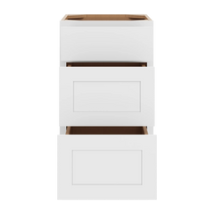 CNC Luxor White 18" W 3 Drawer Base Cabinet