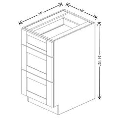 Fabuwood Quest Metro Frost 18" W X 34 1/2" H X 24" D 3 Drawer Base Cabinet