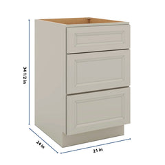J&K Pebble B6 Base w/3 Drawers - 21" W