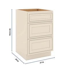 J&K Pearl Glazed H9 Base w/3 Drawers - 21" W