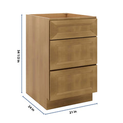 J&K Butterscotch B8 Base w/3 Drawers - 21" W