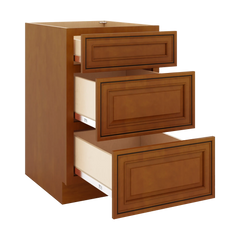 J&K Mocha Glazed K10 Base w/3 Drawers - 21" W