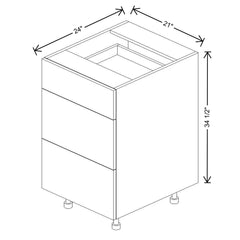 Fabuwood Ovela Catalina Ice Cream 1 21" W X 34 1/2" H X 24" D 3 Drawer Base Cabinet
