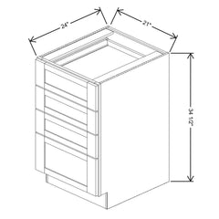 Fabuwood Allure Fusion Timber 21" W X 34 1/2" H X 24" D 4 Drawer Base Cabinet
