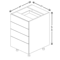 Fabuwood Illume Catalina Muratti 1 24"W 4 Drawer Base