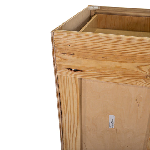 Kitchen Drawer Base Cabinet | Unfinished Poplar | Shaker Style | 21 in | 3 Drawer