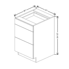 CNC Concord Elegant White 21" W 3 Drawer Base Cabinet