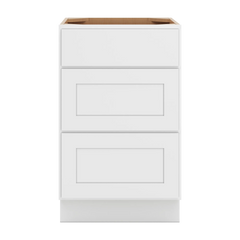 CNC Luxor White 21" W 3 Drawer Base Cabinet