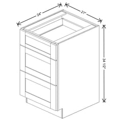 Fabuwood Allure Galaxy Dove 21" W X 34 1/2" H X 24" D 3 Drawer Base Cabinet