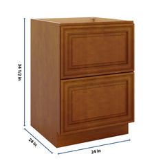 J&K Mocha Glazed K10 Base w/2 Drawers - 24" W