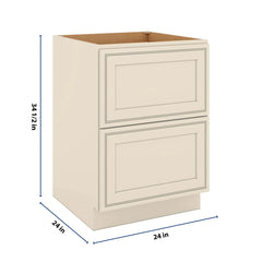 J&K Pearl Glazed H9 Base w/2 Drawers - 24" W