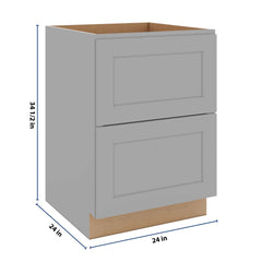 J&K Castle Grey S5 Base w/2 Drawers - 24" W