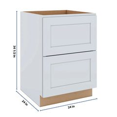 J&K White Shaker S8 Base w/2 Drawers - 24" W