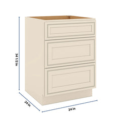 J&K Pearl Glazed H9 Base w/3 Drawers - 24" W