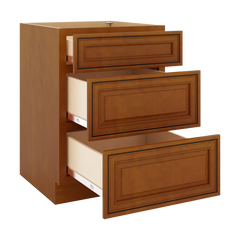 J&K Mocha Glazed K10 Base w/3 Drawers - 24" W