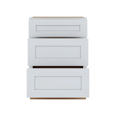 J&K White Shaker S8 Base w/3 Drawers - 24" W