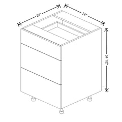Fabuwood Ovela Catalina Rosales 1 24" W X 34 1/2" H X 24" D 3 Drawer Base Cabinet