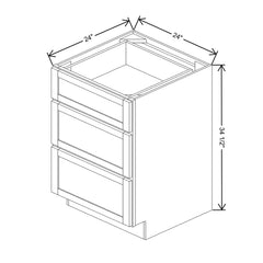 Wolf Classic Grantley White Paint 24"W Base 3 Drawer Cabinet
