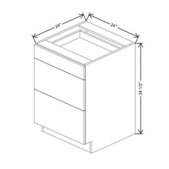 CNC Classic Milano Snow 24" W 3 Drawer Base Cabinet