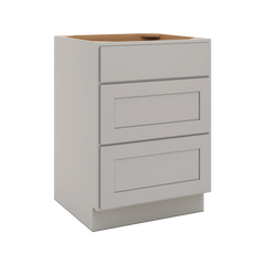 CNC Luxor Misty Grey 24" W 3 Drawer Base Cabinet