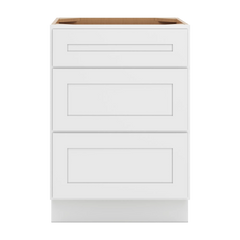 CNC Luxor 5-Piece White 24" W 3 Drawer Base Cabinet