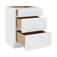 CNC Luxor 5-Piece White 24" W 3 Drawer Base Cabinet