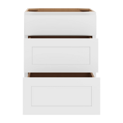 CNC Luxor White 24" W 3 Drawer Base Cabinet