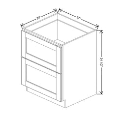 J&K Pure B5 Base w/2 Drawers - 27" W