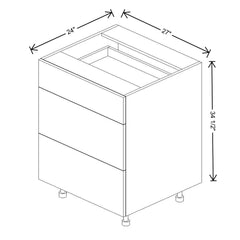 Fabuwood Ovela Catalina Rosales 1 27" W X 34 1/2" H X 24" D 3 Drawer Base Cabinet