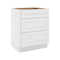 CNC Luxor 5-Piece White 27" W 3 Drawer Base Cabinet