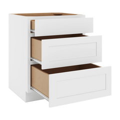 CNC Luxor White 27" W 3 Drawer Base Cabinet