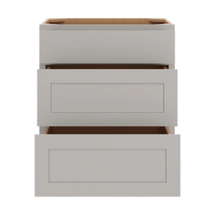 CNC Luxor Misty Grey 27" W 3 Drawer Base Cabinet