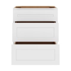 CNC Luxor 5-Piece White 27" W 3 Drawer Base Cabinet