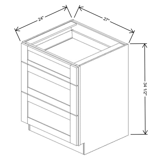 Fabuwood Allure Galaxy Timber 27"W Base 3 Drawers