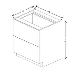 CNC Concord Richmond White 30" W 2 Drawer Base Cabinet