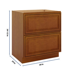 J&K Mocha Glazed K10 Base w/2 Drawers - 30" W
