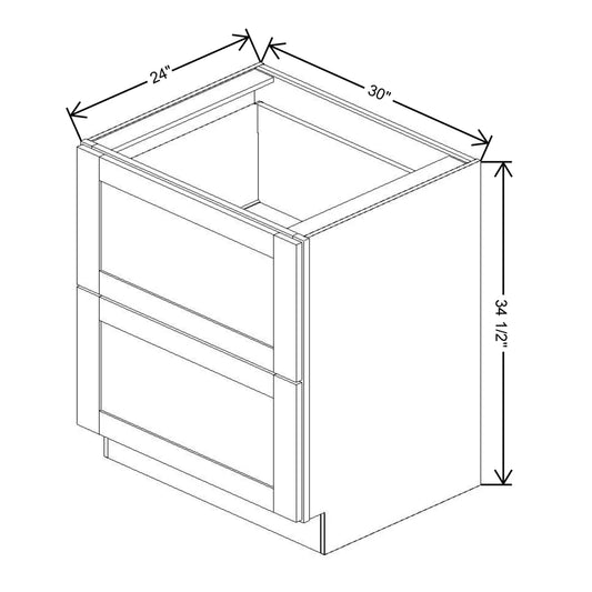 Fabuwood Allure Luna Dove 30"W Base 2 Drawers