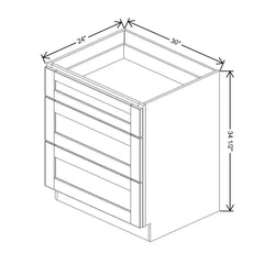 J&K Almond S2 Base w/3 Drawers - 30" W