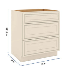 J&K Pearl Glazed H9 Base w/3 Drawers - 30" W