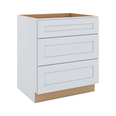 J&K White Shaker S8 Base w/3 Drawers - 30" W