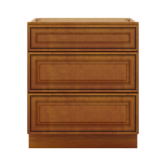 J&K Mocha Glazed K10 Base w/3 Drawers - 30" W