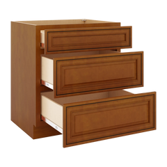 J&K Mocha Glazed K10 Base w/3 Drawers - 30" W