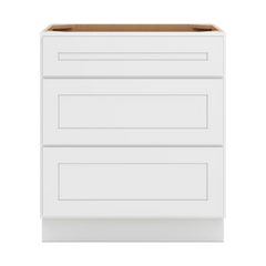 CNC Luxor 5-Piece White 30" W 3 Drawer Base Cabinet