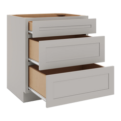 CNC Luxor 5-Piece Misty Grey 30" W 3 Drawer Base Cabinet