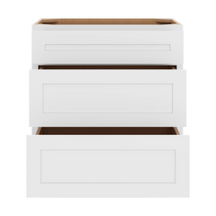 CNC Luxor 5-Piece White 30" W 3 Drawer Base Cabinet