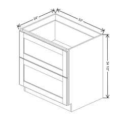 J&K Almond S2 Base w/2 Drawers - 33" W